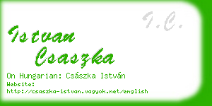 istvan csaszka business card
