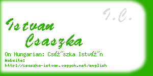 istvan csaszka business card